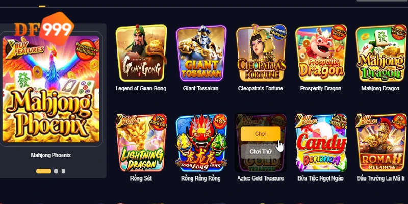 Kho game slot DF999 đồ sộ nhiều lựa chọn